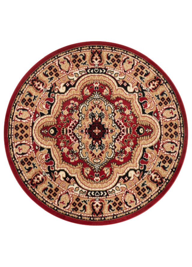 Vloerkleed Atlas Rond Beige Rood Ornament