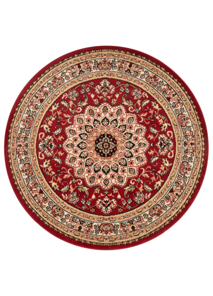 Vloerkleed Atlas Rond Rood Beige Ornament