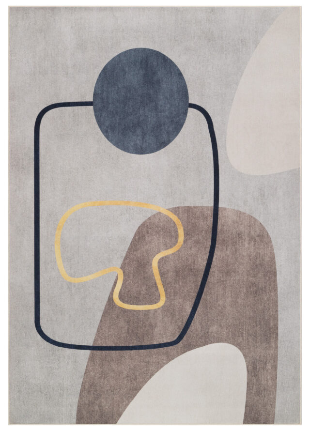 Vloerkleed Nora Grijs Abstract Antislip