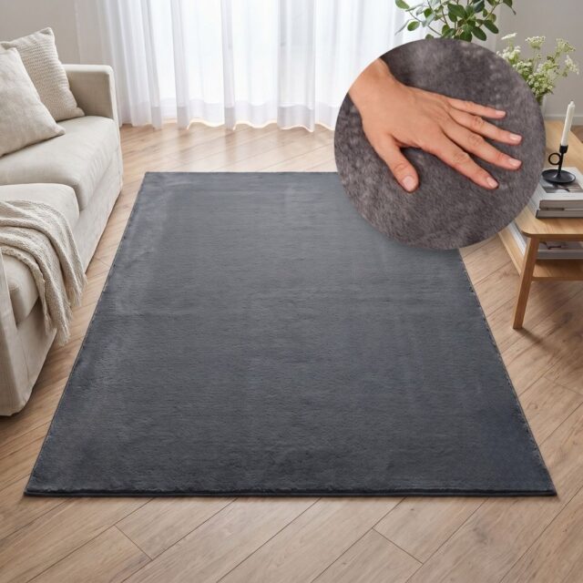 Vloerkleed Lumi Donkergrijs Antislip