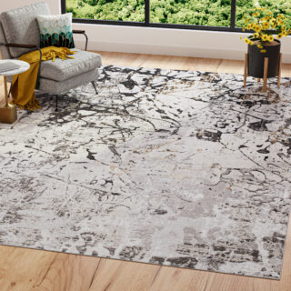 Vloerkleed Golden Grijs Creme Abstract