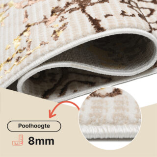 Vloerkleed Golden Creme Goudkleur Patchwork