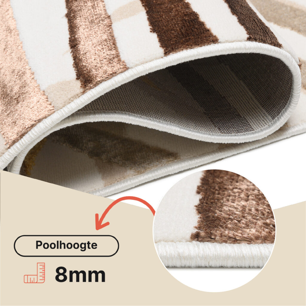 Vloerkleed Golden Creme Bruin Goudkleur Bladeren