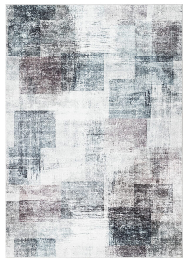 Vloerkleed Venezia Grijs Paars Geometrisch