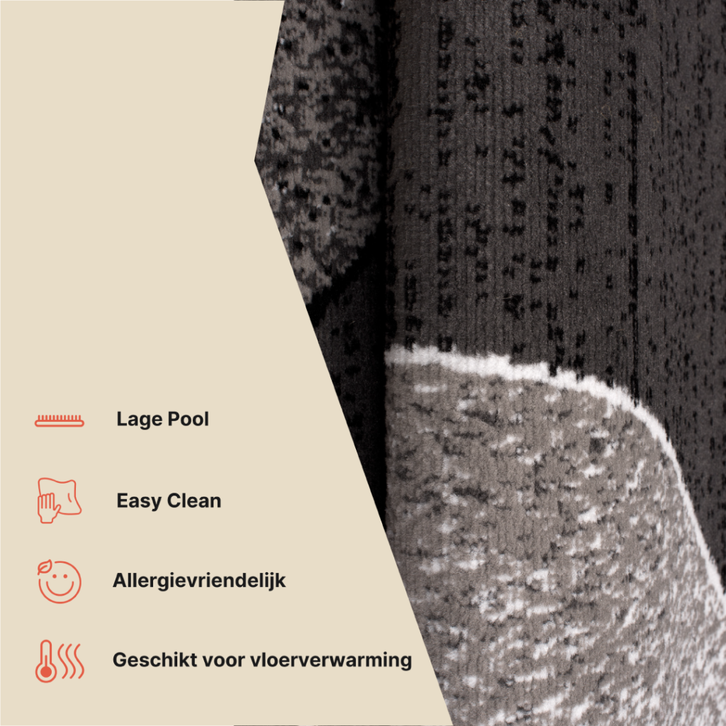 Vloerkleed Dream Modern Grijs Geel Golven