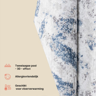Vloerkleed Sky Blauw Creme Modern Zigzag