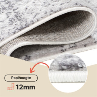 Vloerkleed Sky Grijs Cintage Gebloemd Gewreven