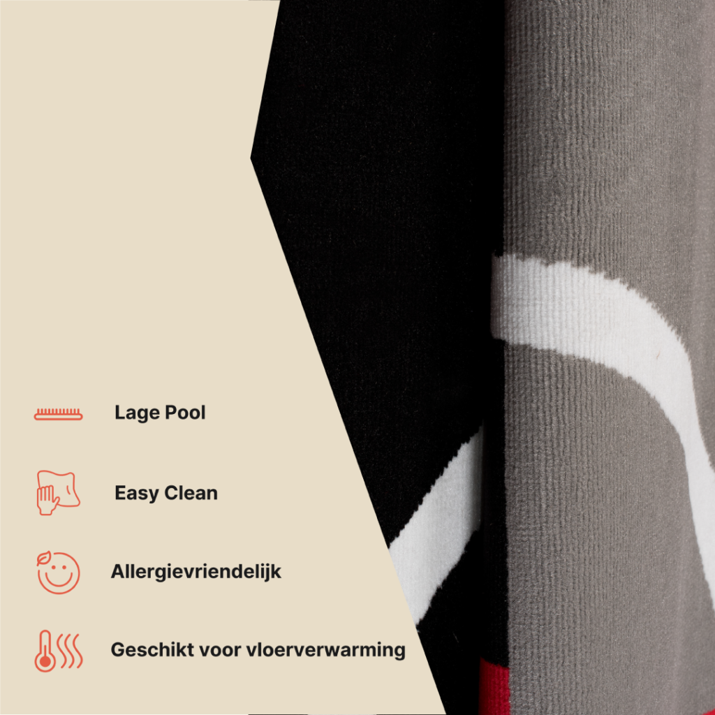Vloerkleed Maya Rood Grijs Geometrisch