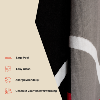 Vloerkleed Maya Rood Grijs Geometrisch